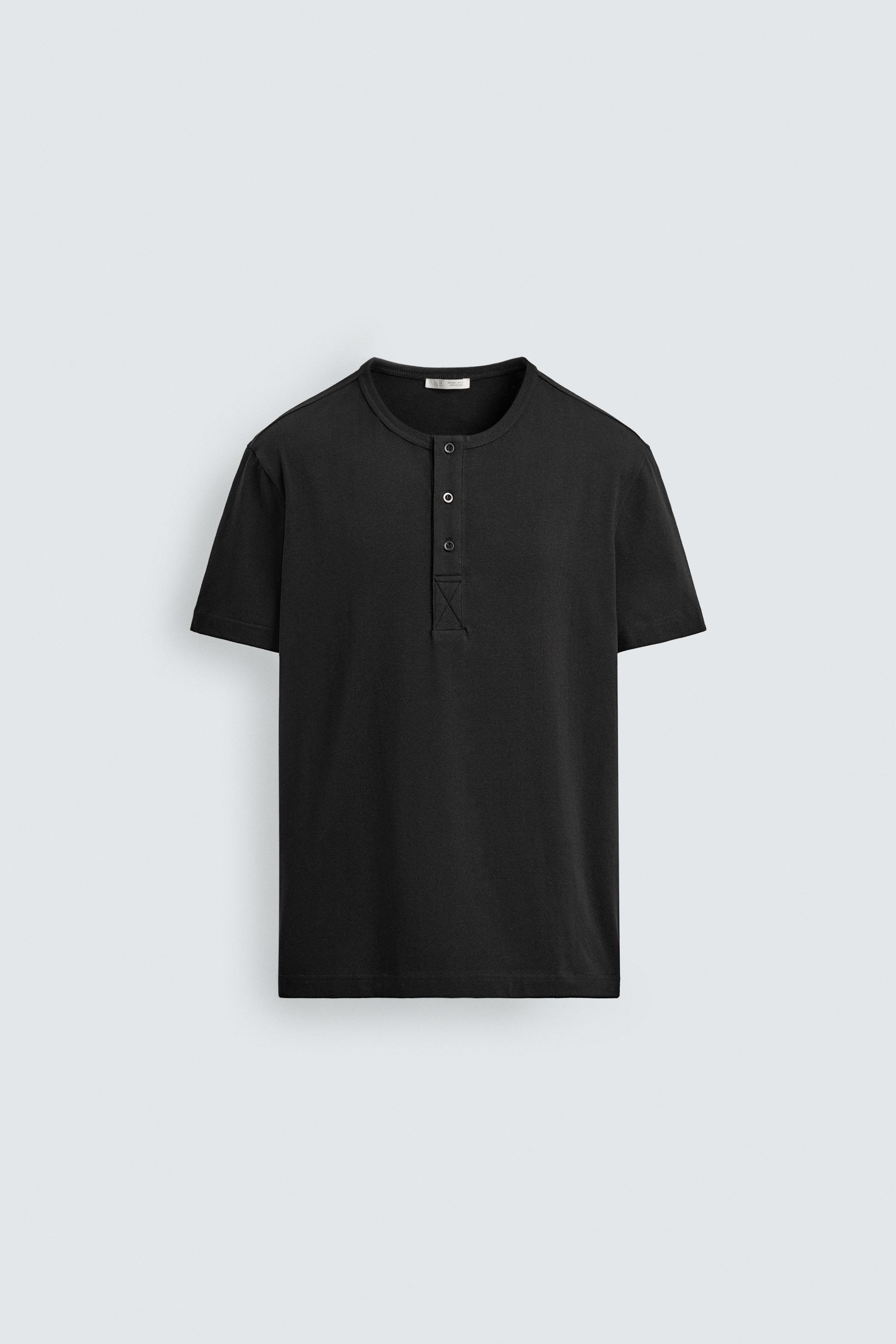 HENLEY NECK T-SHIRT